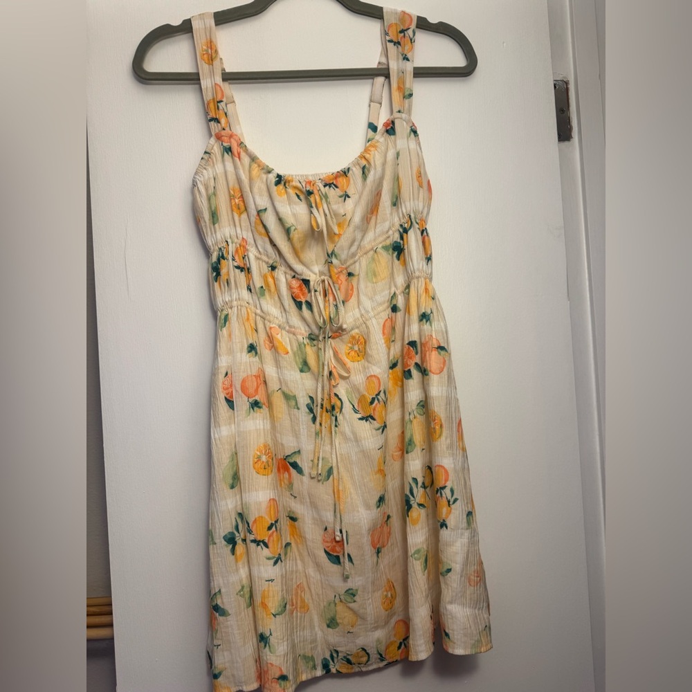 Abercrombie & Fitch Orange and Green Midi Dress